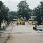 Kabelgrävning på Långgatan, Sunne 1985
