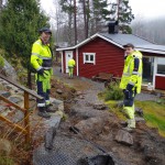 Jonas Olsson och Björn Johansson Arvika Teknik AB Elnät vid sjön Racken i Arvika 2015