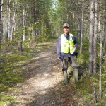 Jonas Orgum Nektab stämplar skog  for jordkabelgrävning i Gällivare 2015