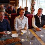 Daniel Gustavsson Nektab, Ludvig Edman Nektab och Börje Persson Vattenfall Eldistribution AB i restaurang Virisen Tärnaby 2017